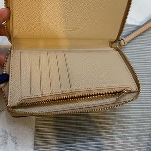 Coach Corner zip wristlet